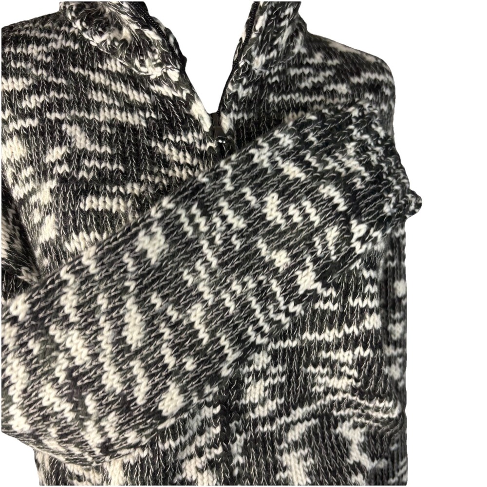 NWT Kut From The Kloth Women's Full Zip Cardigan Sweater XS Black/White LS - Picture 4 of 7